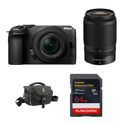 Nikon Z30 Mirrorless Camera with 16-50mm and 50-250mm Lenses and Basic Bundle