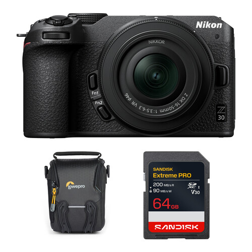 Nikon Z30 Mirrorless Camera with 16-50mm f/3.5-6.3 Lens and Basic Bundle