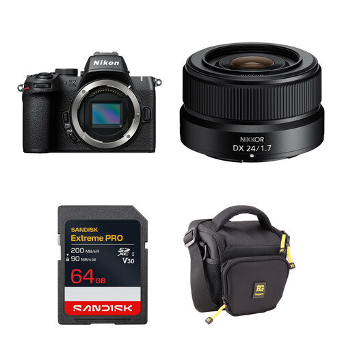 Nikon Z50 II Mirrorless Camera with 24mm f/1.7 Lens and Basic Bundle