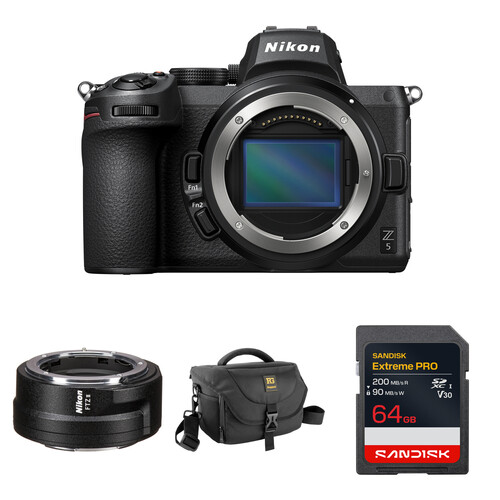 Nikon Z5 Mirrorless Camera with FTZ II Mount Adapter and Basic Bundle