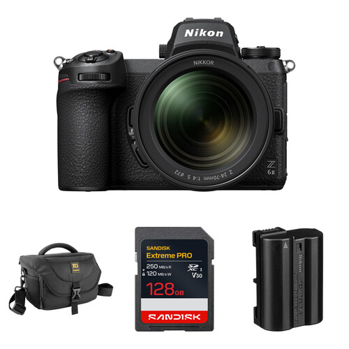 Nikon Z6 II Mirrorless Camera with 24-70mm f/4 Lens and Essentials+ Kit