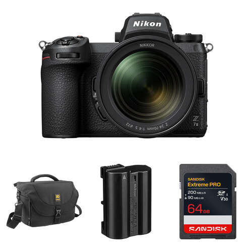 Nikon Z7 II Mirrorless Camera with 24-70mm f/4 Lens and Essentials+ Kit