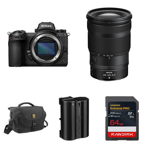 Nikon Z7 II Mirrorless Camera with 24-120mm f/4 Lens and Essentials+ Kit