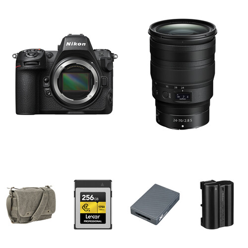 Nikon Z8 Mirrorless Camera with 24-70mm f/2.8 Lens and Essentials+ Kit