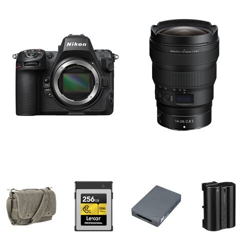Nikon Z8 Mirrorless Camera with 14-24mm f/2.8 Lens and Essentials+ Kit