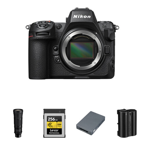 Nikon Z8 Mirrorless Camera with 180-600mm f/5.6-6.3 Lens and Essentials+ Kit