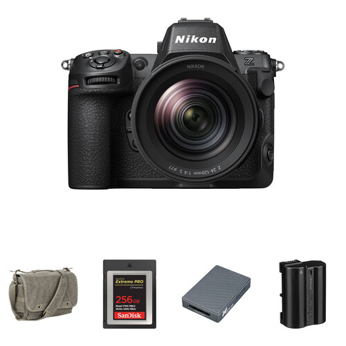 Nikon Z8 Mirrorless Camera with 24-120mm f/4 Lens and Essentials+ Kit