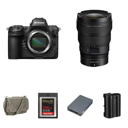 Nikon Z8 Mirrorless Camera with 14-24mm f/2.8 Lens and Essentials+ Kit