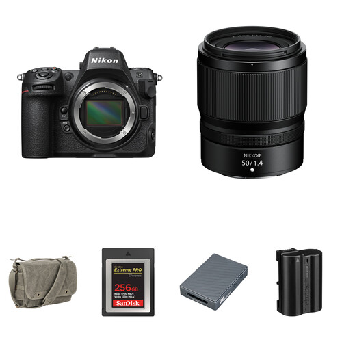 Nikon Z8 Mirrorless Camera with 50mm f/1.4 Lens and Essentials+ Kit