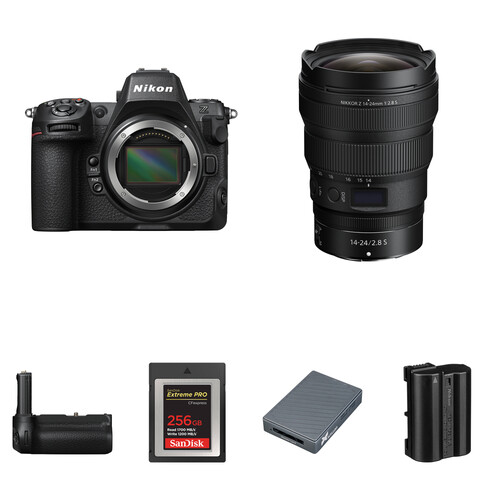 Nikon Z8 Mirrorless Camera with 14-24mm f/2.8 Lens and Performance Kit