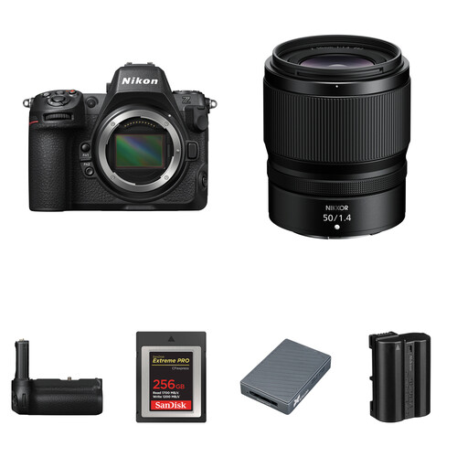 Nikon Z8 Mirrorless Camera with 50mm f/1.4 Lens and Performance Kit