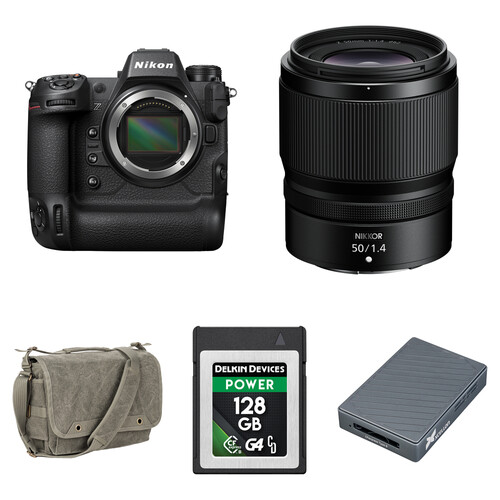 Nikon Z9 Mirrorless Camera with 50mm f/1.4 Lens and Basic Bundle