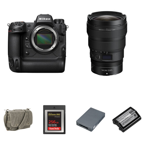 Nikon Z9 Mirrorless Camera with 14-24mm f/2.8 Lens and Essentials+ Kit