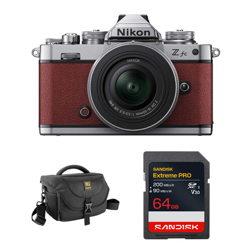 Nikon Zfc Mirrorless Camera with 16-50mm f/3.5-6.3 Lens and Basic Bundle (Crimson Red)