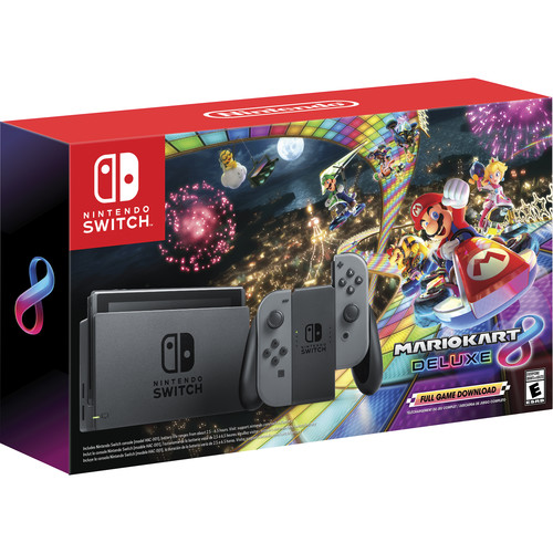 Nintendo Switch and Mario Kart 8 Deluxe Bundle (Gray Joy-Cons)