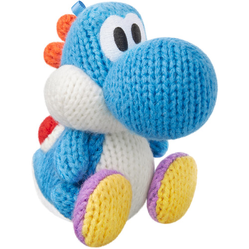 Nintendo Light Blue Yarn Yoshi amiibo Figure (Yoshi's Woolly World Series)
