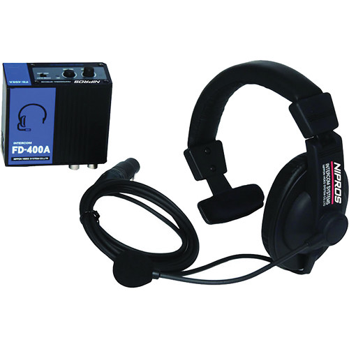 Nipros FD-400A Wired BNC Intercom System with Belt Pack & Single-Ear Headset
