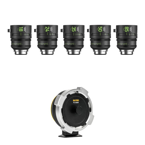 NiSi AUREUS PRIME T1.4 5-Lens Kit with PL-to-L-Mount Adapter (ARRI PL)
