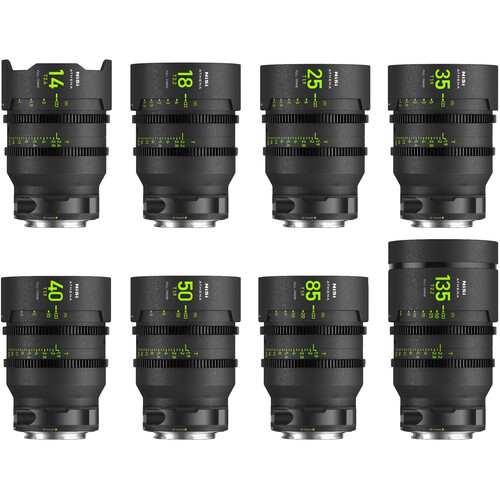 NiSi ATHENA PRIME T2.4/1.9 Full-Frame 8-Lens MASTER Kit (Canon RF, Drop-In Filter Mounts)