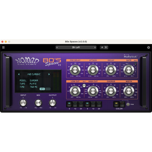 Nomad 80s Spaces Reverb and Spatial Ambience Software (Download)