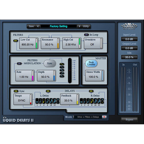 Nomad Liquid Delays II Filtering Dual Delay with Tube Saturator Plug-In (Download)