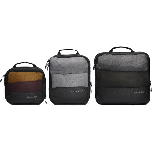 Nomatic Set of 3 Compression Packing Cubes (Black, Small/Medium/Large)