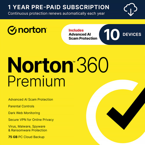 Norton 360 Premium (10 Devices, 1-Year Subscription)