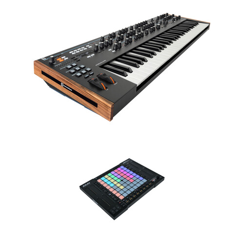 Novation Summit Two-Part 16-Voice Polyphonic Synthesizer with Akai APC64 Ableton Live Controller Kit