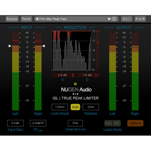 NuGen Audio ISL 2st DSP - Real Time True Peak Stereo Limiter Plug-In for Pro Tools HDX (Download)