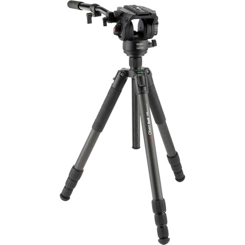 Oben 4-Section Carbon Fiber Tripod with FBVH-500 Video Head Kit