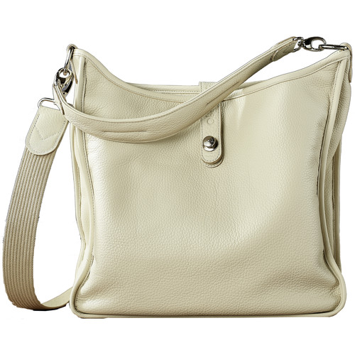 Oberwerth Kate Multi-Functional Ivory Leather Ladies Bag (Beige, Silver Fastenings & Buttons)