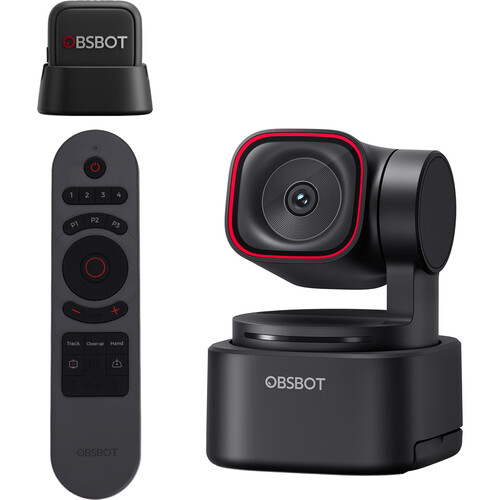 OBSBOT Tiny 3 Lite Webcam with Smart Remote & Microphone Combo