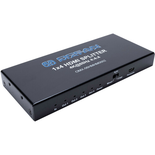 Ocean Matrix 1 x 4 HDMI 2.0 UHD 4K Splitter with HDCP 2.2 and Downscaling