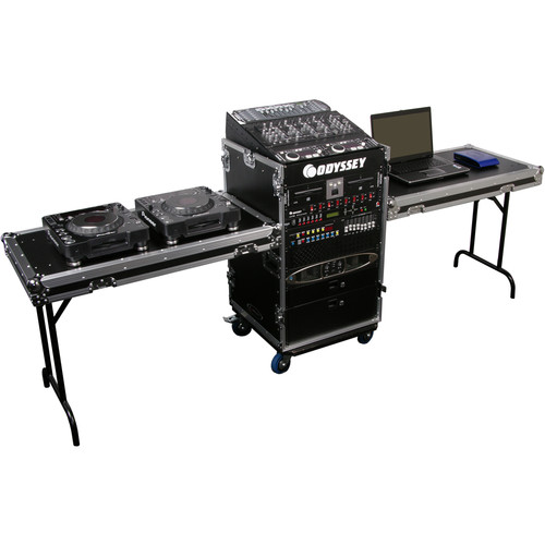 Odyssey Wheeled Pro Combo Rack Flight Case with 2 Side Tables