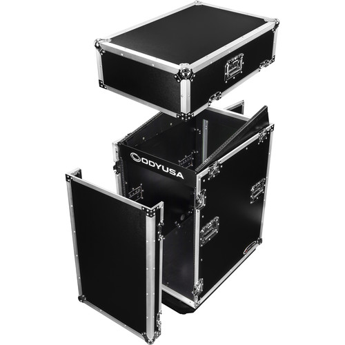 Odyssey Pro Combo Rack with Casters (14 RU over 16 RU)