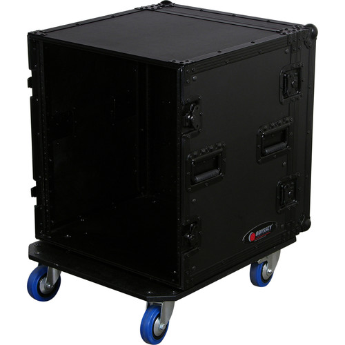 Odyssey Black Label 12-Space Amp Rack Case with Wheels