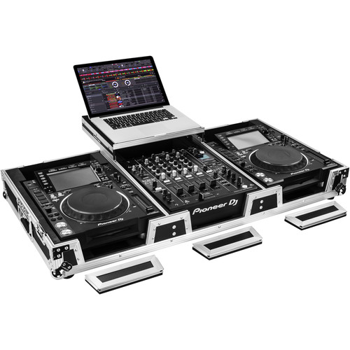 Odyssey FZGS12CDJWXDBL Black Extra Deep Glide Style DJ Coffin (Silver)