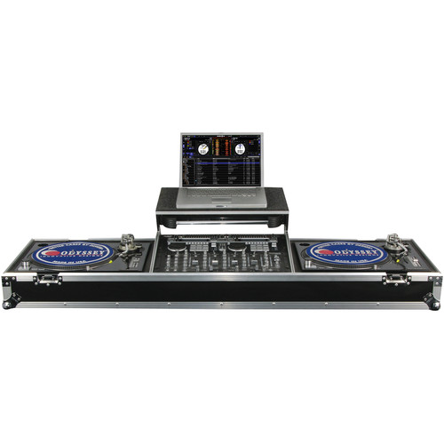 Odyssey Flight Zone Glide-Style DJ Coffin for 19" Mixer & Two Turntables