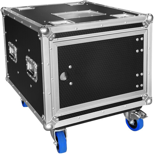 Odyssey Professional Industrial Black Board Slam Rack with Casters (8 RU)