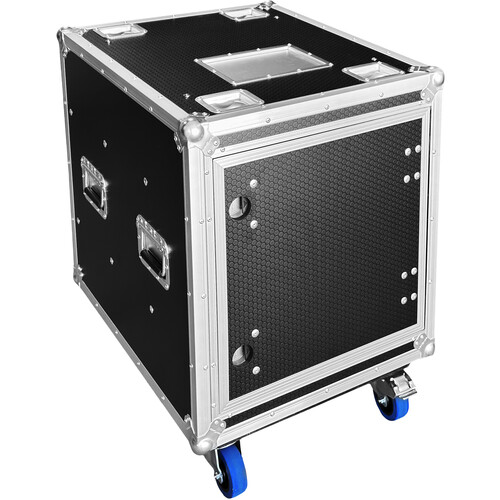 Odyssey Professional Industrial Black Board Slam Rack with Casters (12 RU)