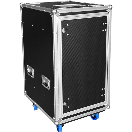 Odyssey Professional Industrial Black Board Slam Rack with Casters (20 RU)