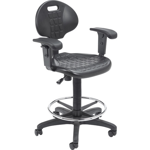 Oklahoma Sound Kangaroo Stool Adjustable Height Task Chair with Arms (Black, 22-32")