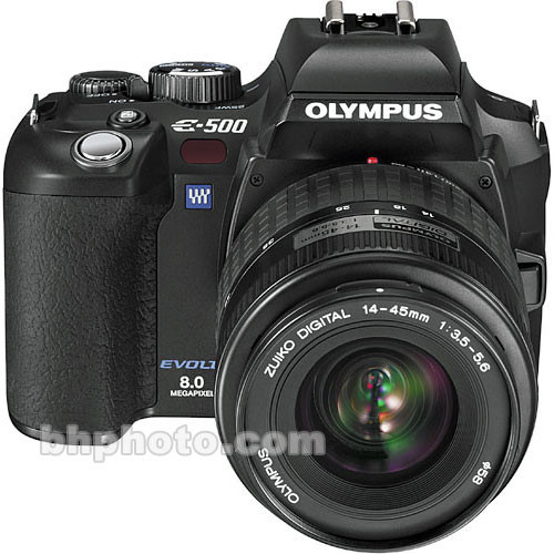 Olympus Evolt E-500 Digital Camera (Black) with Olympus 14-45mm Zoom Lens