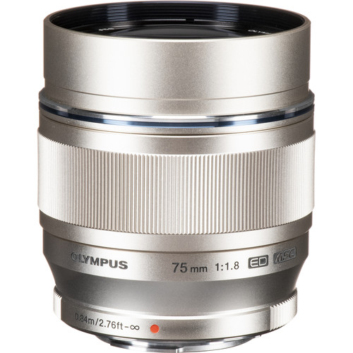 Olympus M.Zuiko Digital ED 75mm f/1.8 Lens (Silver) B&H Photo