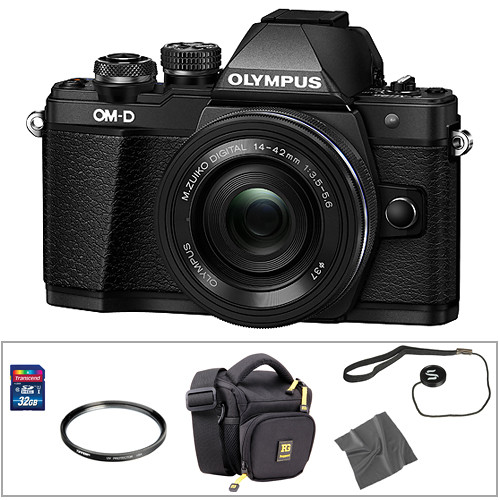 Olympus OM-D E-M10 Mark II Mirrorless Micro Four Thirds Digital Camera with 14-42mm Lens Basic Kit (Black)