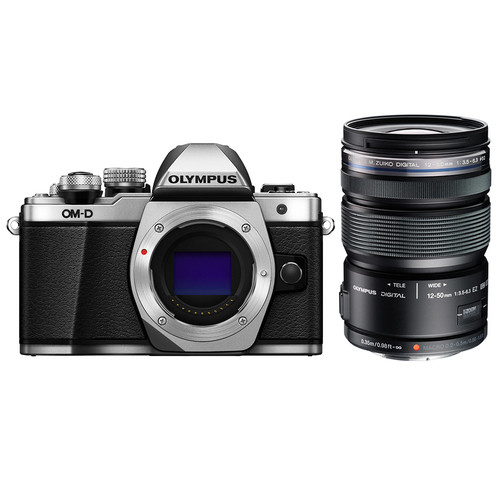 Olympus OM-D E-M10 Mark II Mirrorless Micro Four Thirds Digital Camera with 12-50mm Lens Kit (Silver)