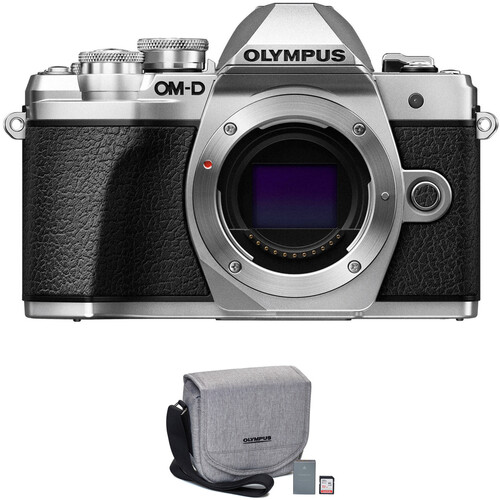 Olympus OM-D E-M10 Mark III Mirrorless Digital Camera Body with Starter Kit (Silver)