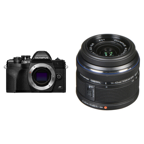 Olympus OM-D E-M10 Mark IV Mirrorless Camera with 14-42mm II Lens Kit (Black)