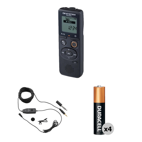 Olympus OM System VN-541PC Digital Voice Recorder Kit with Lavalier Mic and Batteries