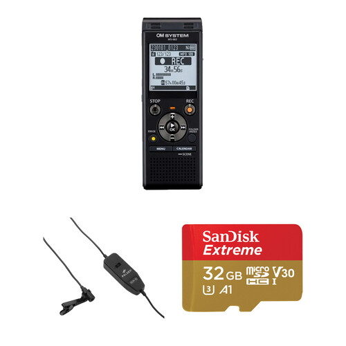 Olympus OM SYSTEM WS-883 Digital Voice Recorder Kit with Lav Mic and Memory Card